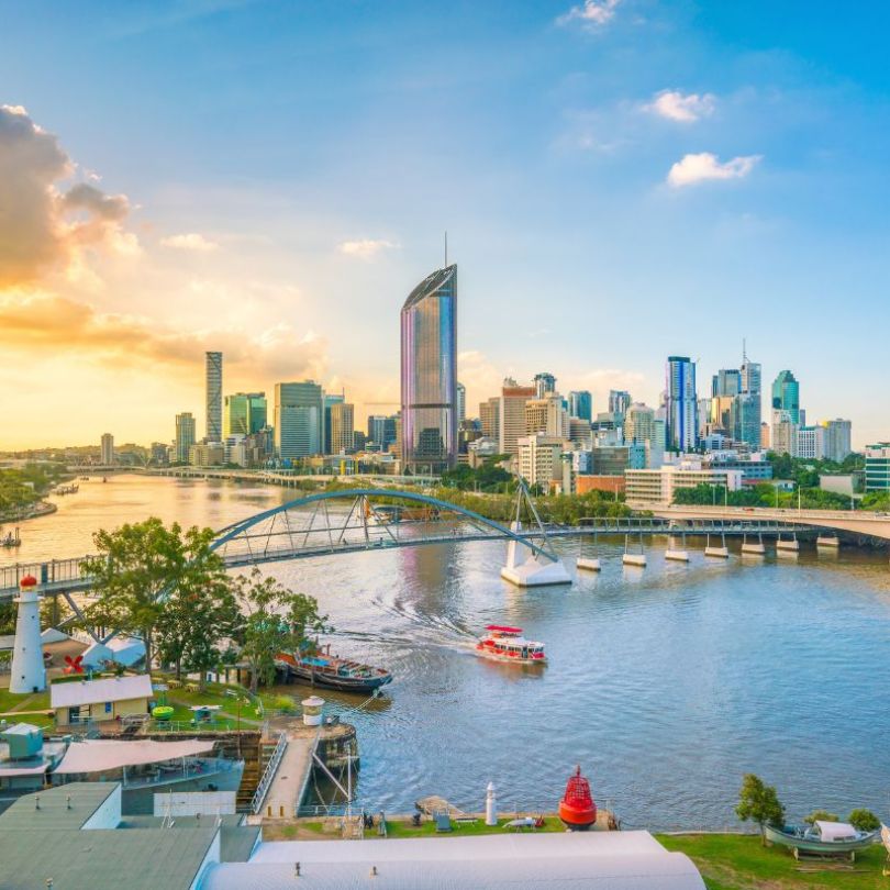 Brisbane river and city skyline.